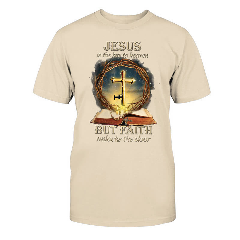 Christianartworkshop Schlüssel zum Himmel Unisex Baumwoll-T-Shirt - Beige - 2XL - image 6
