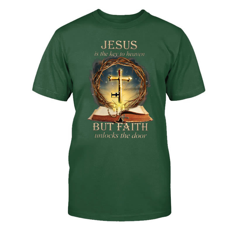 Christianartworkshop Schlüssel zum Himmel Unisex Baumwoll-T-Shirt - Dunkelgrün - 2XL - image 16