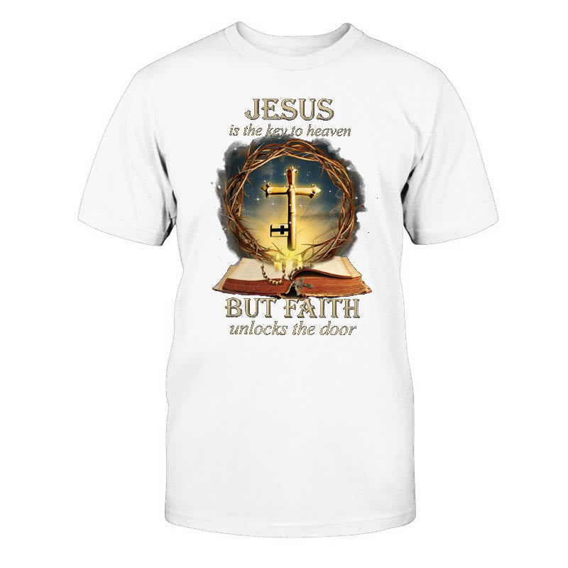 Christianartworkshop Schlüssel zum Himmel Unisex Baumwoll-T-Shirt - Weiß - 2XL - image 0