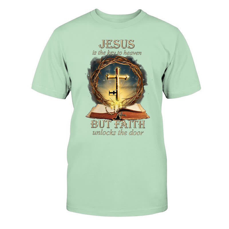 Christianartworkshop Schlüssel zum Himmel Unisex Baumwoll-T-Shirt