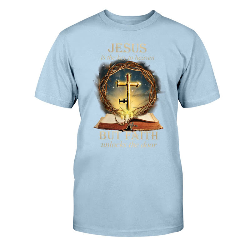 Christianartworkshop Schlüssel zum Himmel Unisex Baumwoll-T-Shirt - Blau - 2XL - image 8