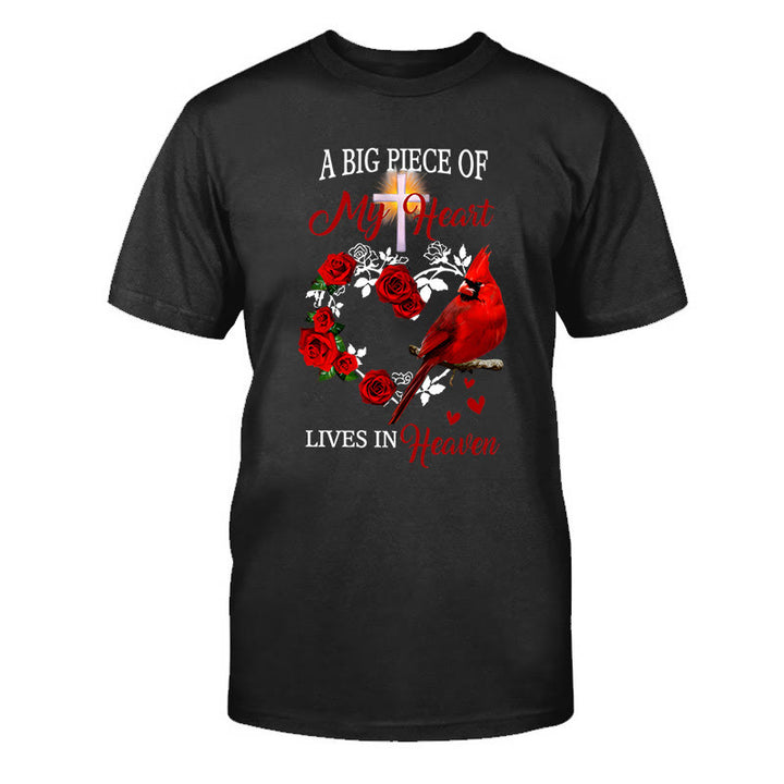 Christianartworkshop Jesus, ein großes Stück meines Herzens lebt im Himmel Classic T-Shirt - Schwarz - 2XL - image 2