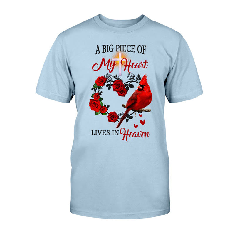 Christianartworkshop Jesus – Ein großer Teil meines Herzens lebt im Himmel – Klassisches T-Shirt - Blau - 2XL - image 8