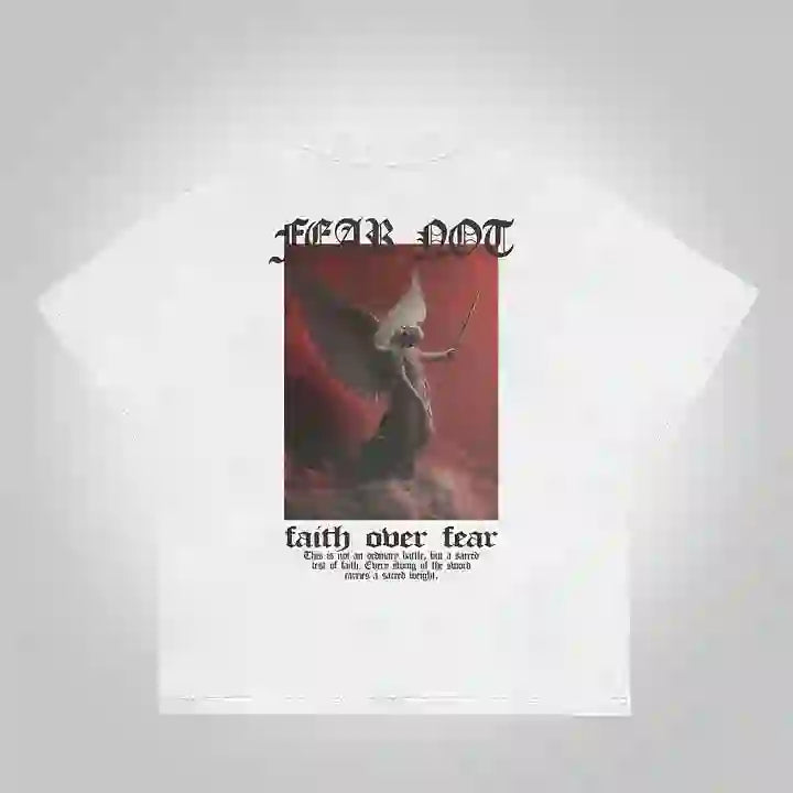 Christianartworkshop Sopula Fear Not-Faith Over Fear Print Graphic Cotton T-Shirt - Weiß - 2XL - image 1