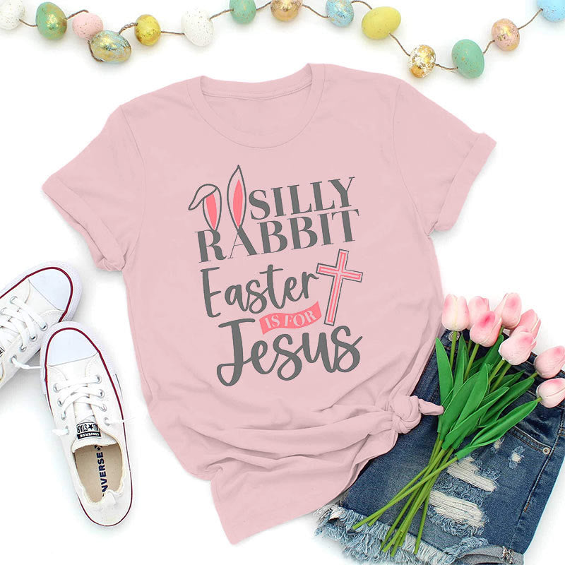 Christianartworkshop Silly Rabbit Ostern ist für Jesus Shirt - Grau-Rosa - 2XL - image 6