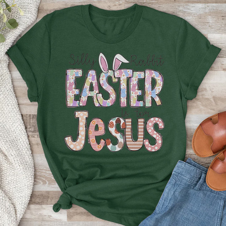 Christianartworkshop T-Shirt mit Aufschrift „Ostern ist für Jesus, Marshmallow-Hasen“ - Dunkelgrün - 2XL - image 3