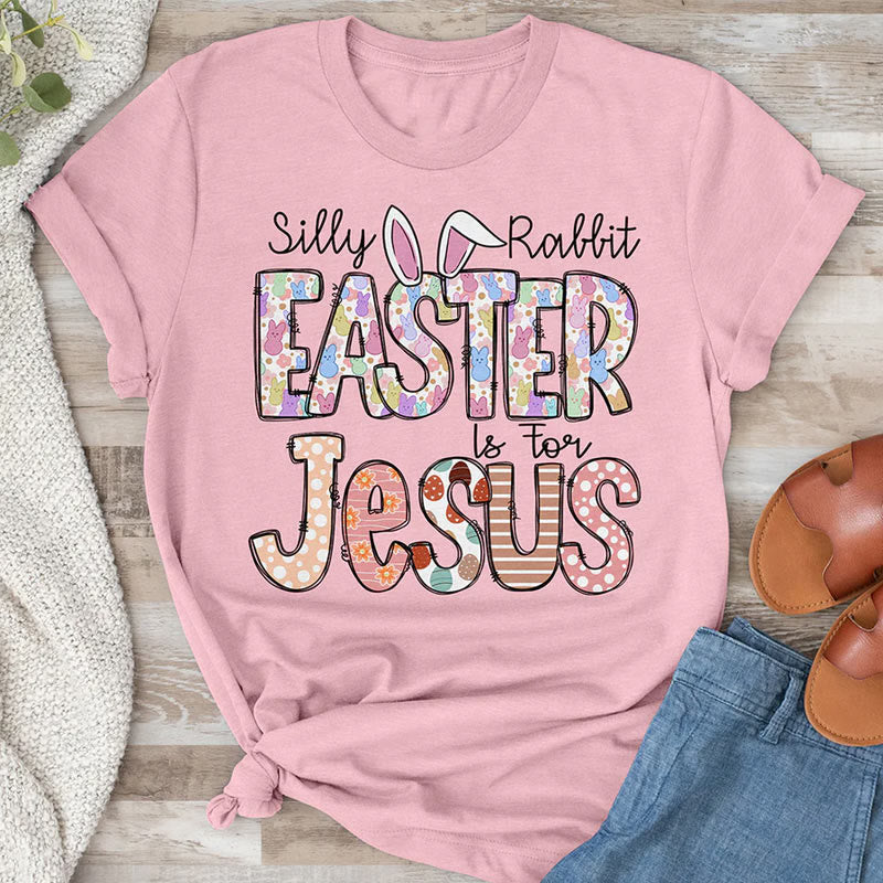 Christianartworkshop Ostern ist für Jesus, Marshmallow-Hasen-T-Shirt - Rosa - 2XL - image 0