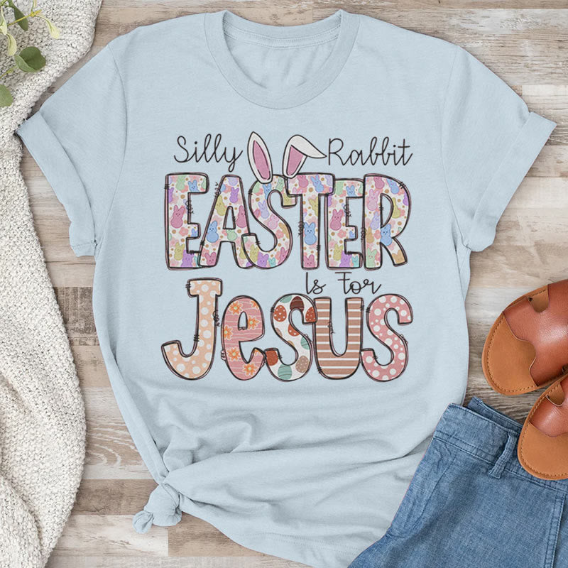 Christianartworkshop Ostern ist für Jesus, Marshmallow-Hasen-T-Shirt - Blau - 2XL - image 6