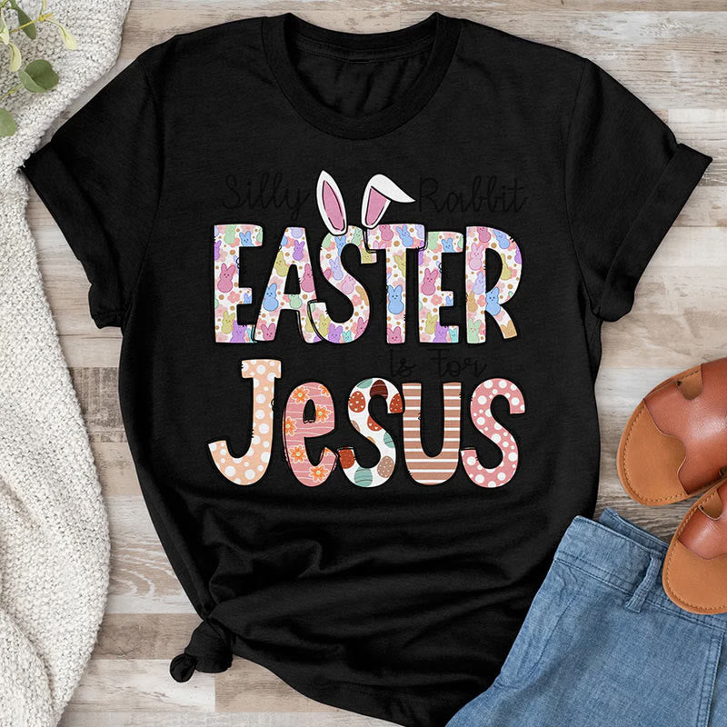 Christianartworkshop Ostern ist für Jesus, Marshmallow-Hasen-T-Shirt - Schwarz - 2XL - image 1