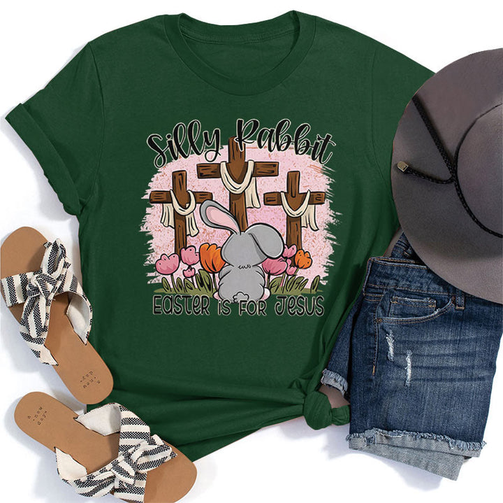 Christianartworkshop T-Shirt „Silly Rabbit“ – Ostern ist für Jesus - Dunkelgrün - 2XL - image 8