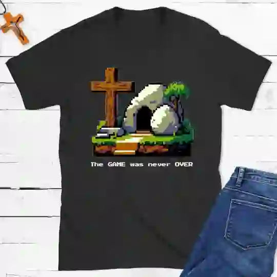 Christianartworkshop Christliches T-Shirt „Das Spiel war nie vorbei“