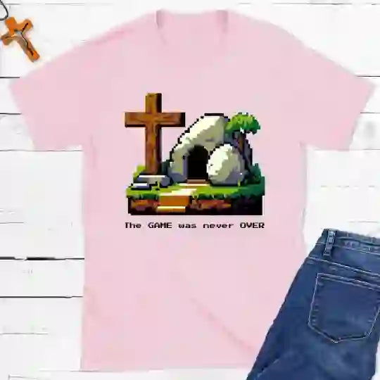 Christianartworkshop Christliches T-Shirt „Das Spiel war nie vorbei“