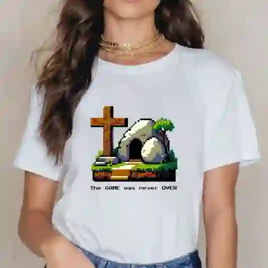 Christianartworkshop Christliches T-Shirt „Das Spiel war nie vorbei“