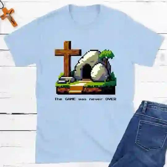 Christianartworkshop Christliches T-Shirt „Das Spiel war nie vorbei“