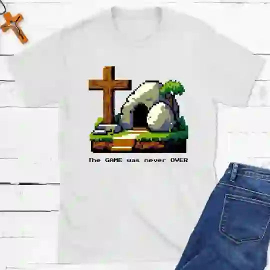 Christianartworkshop Christliches T-Shirt „Das Spiel war nie vorbei“