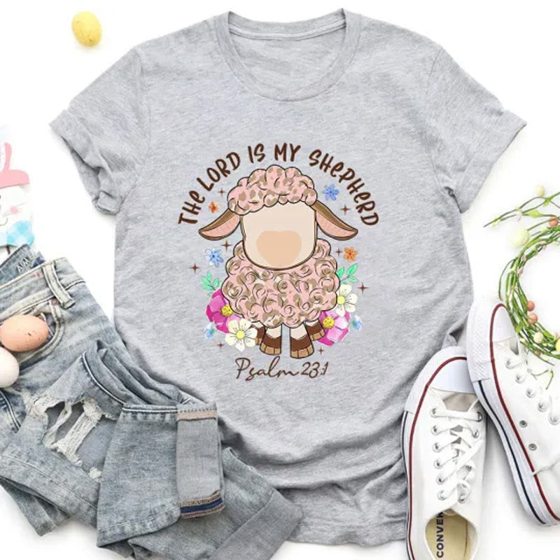 Christianartworkshop Christliches T-Shirt „Der Herr ist mein Hirte“