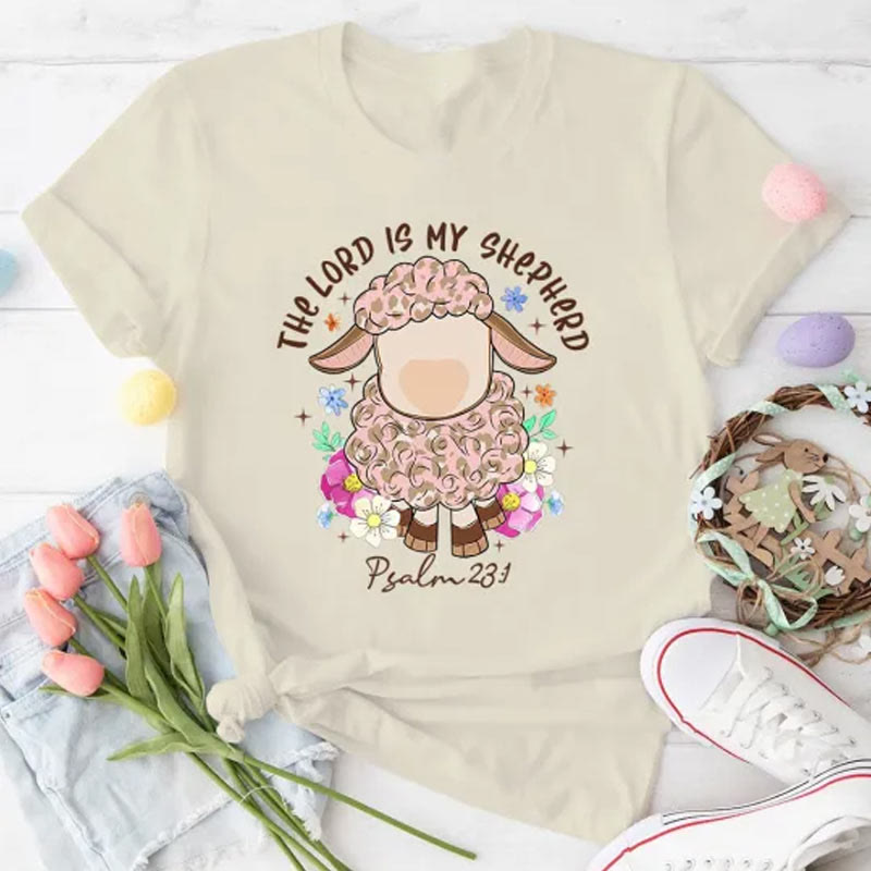 Christianartworkshop Christliches T-Shirt „Der Herr ist mein Hirte“