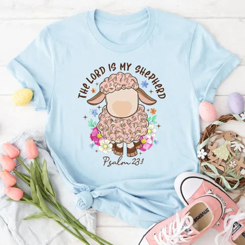 Christianartworkshop Christliches T-Shirt „Der Herr ist mein Hirte“