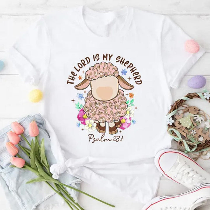 Christianartworkshop Christliches T-Shirt „Der Herr ist mein Hirte“