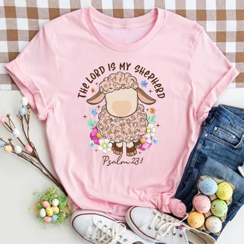 Christianartworkshop Christliches T-Shirt „Der Herr ist mein Hirte“