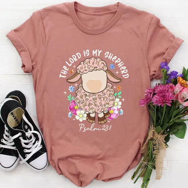 Christianartworkshop Christliches T-Shirt „Der Herr ist mein Hirte“