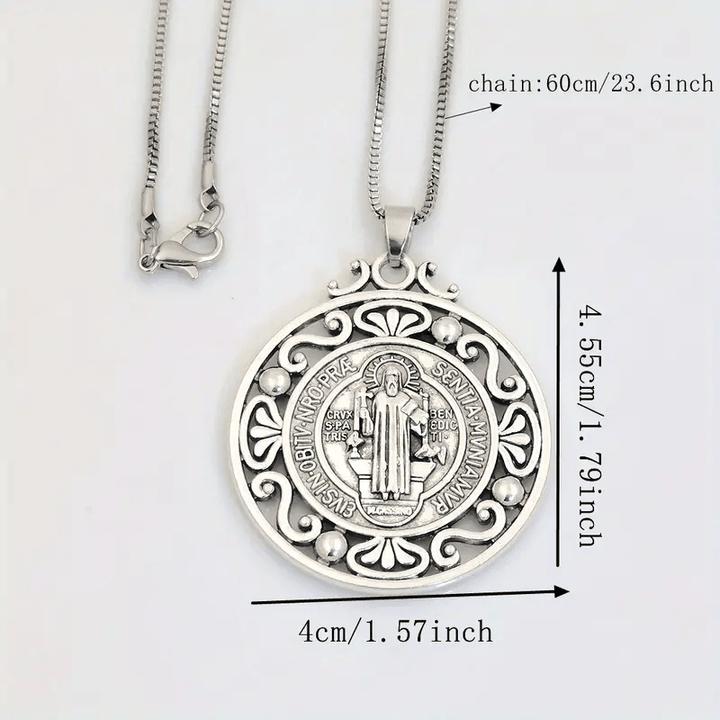 Christianartworkshop St. Benedikt-Medaille, exquisite Halskette: Ein Symbol des Glaubens und des Schutzes