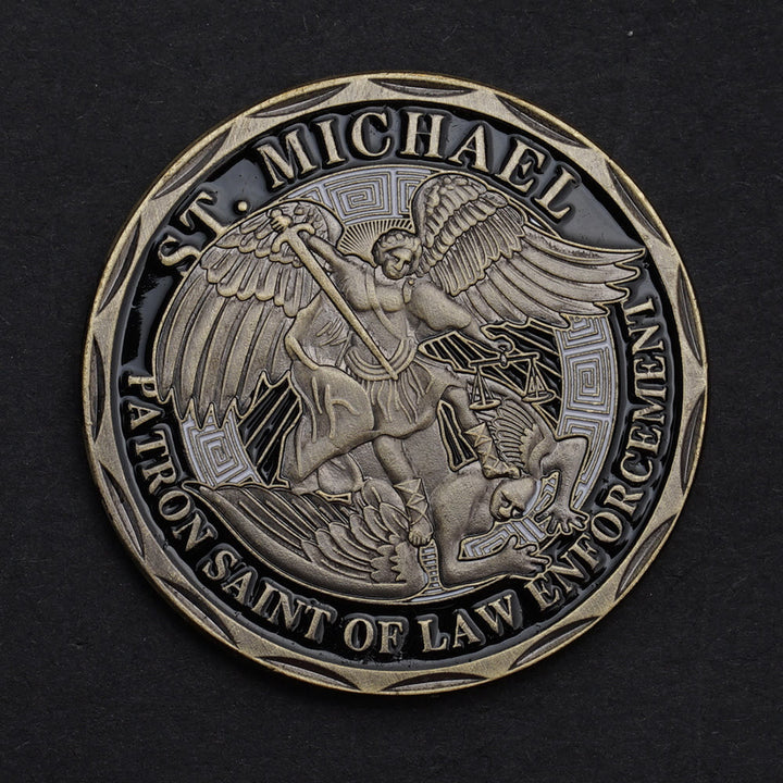 Christianartworkshop Münze mit Schutz und Stärkung der Verbindung zwischen Erzengel Michael und Teufel