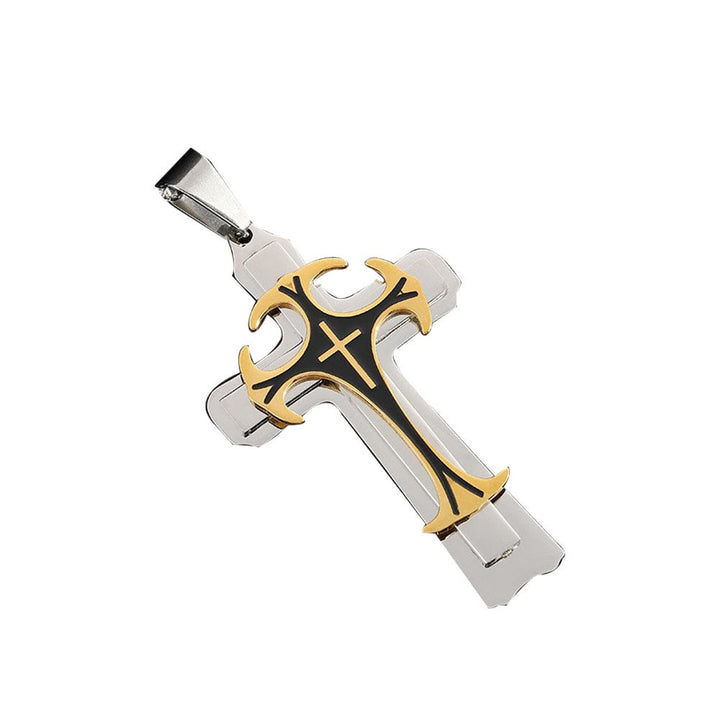 Christianartworkshop 3-farbige Halskette mit Kreuz „Glaube und Mut“: Umarme die Kraft des Glaubens