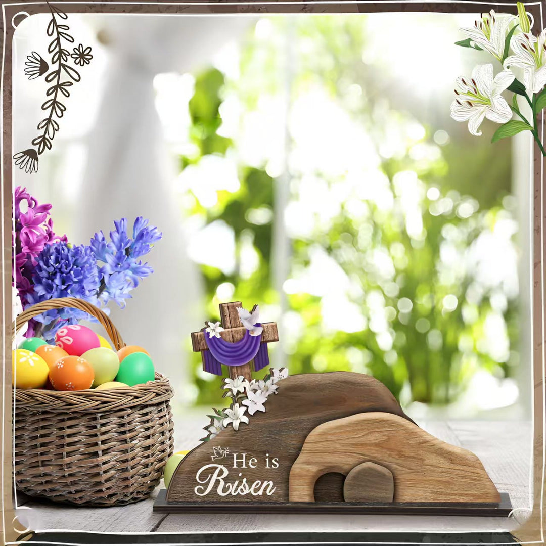 Christianartworkshop "Er ist auferstanden" Osterornament aus Holz