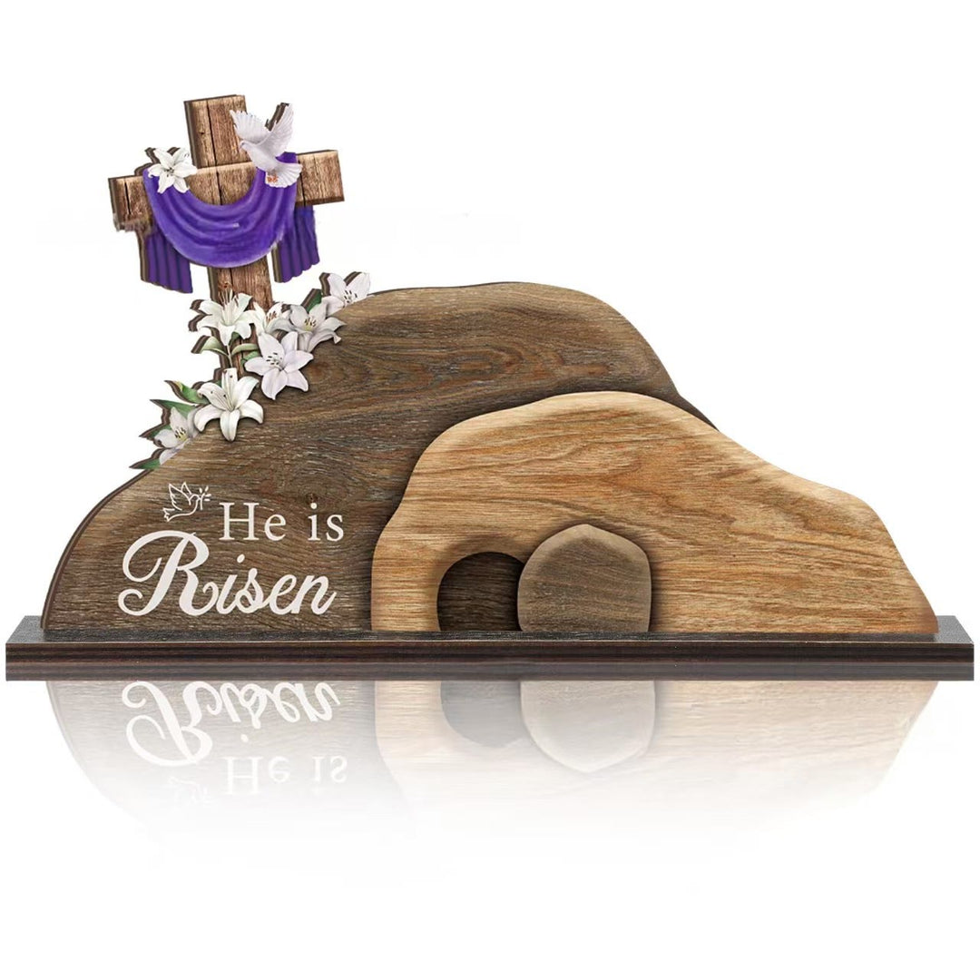 Christianartworkshop "Er ist auferstanden" Osterornament aus Holz