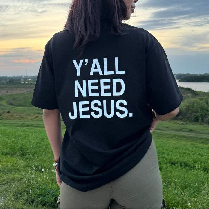 Christianartworkshop „Y'ALL NEED JESUS“-T-Shirt - image 4