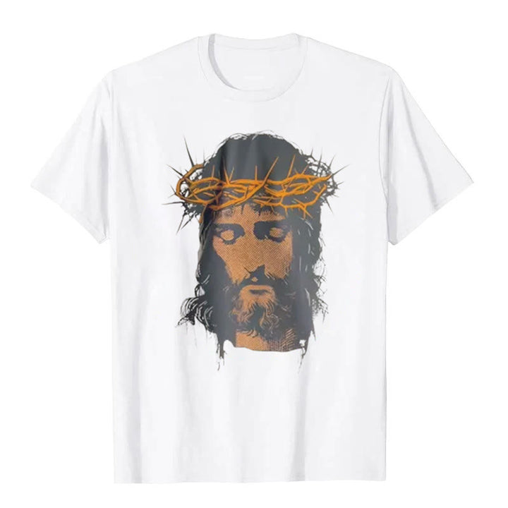 Christianartworkshop Grafik-T-Shirt mit Jesusgesicht und Dornenkrone