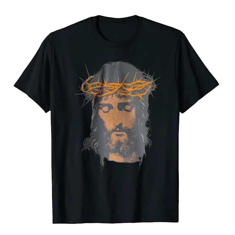 Christianartworkshop Grafik-T-Shirt mit Jesusgesicht und Dornenkrone