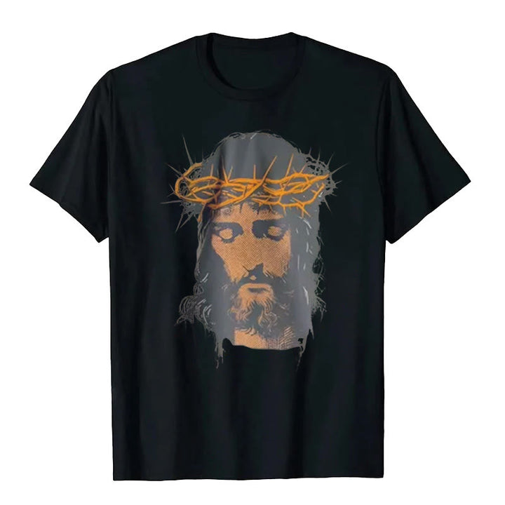 Christianartworkshop Grafik-T-Shirt mit Jesusgesicht und Dornenkrone