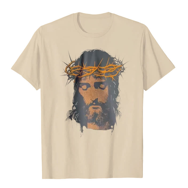 Christianartworkshop Grafik-T-Shirt mit Jesusgesicht und Dornenkrone