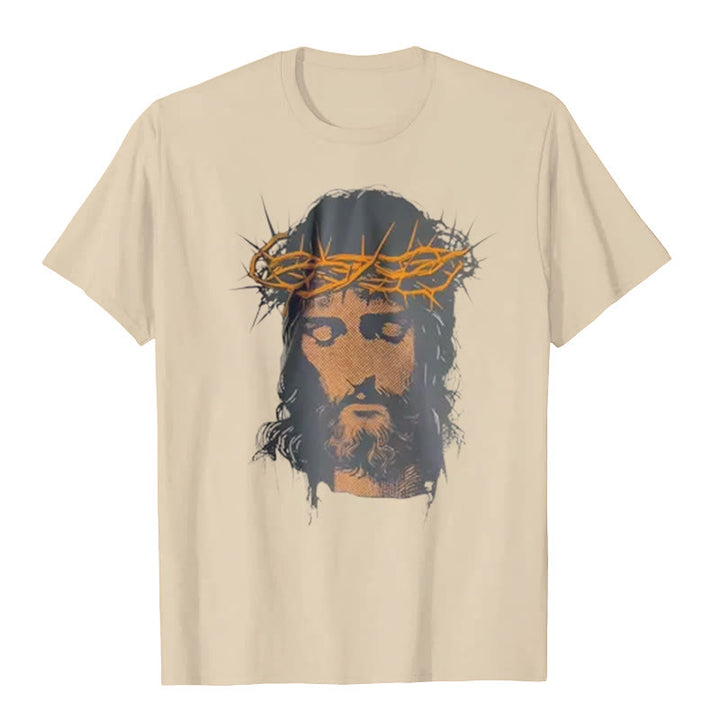 Christianartworkshop Grafik-T-Shirt mit Jesusgesicht und Dornenkrone