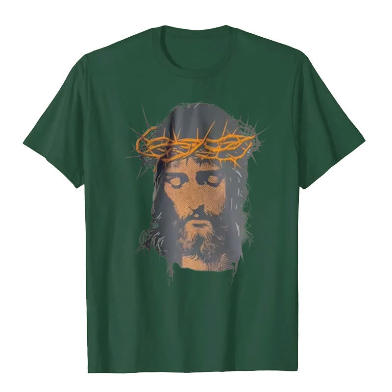 Christianartworkshop Grafik-T-Shirt mit Jesusgesicht und Dornenkrone