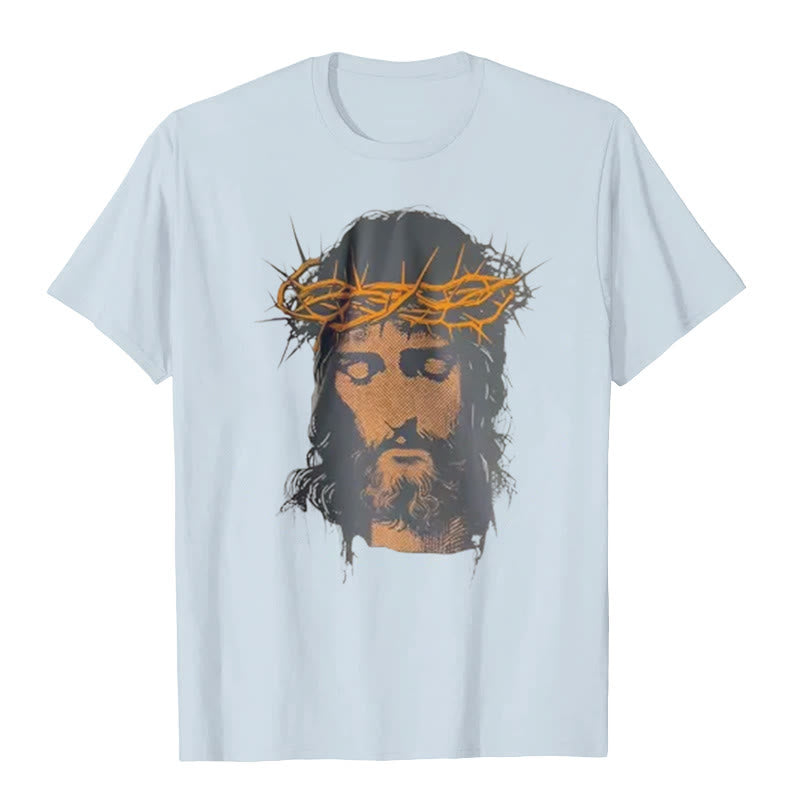 Christianartworkshop Grafik-T-Shirt mit Jesusgesicht und Dornenkrone