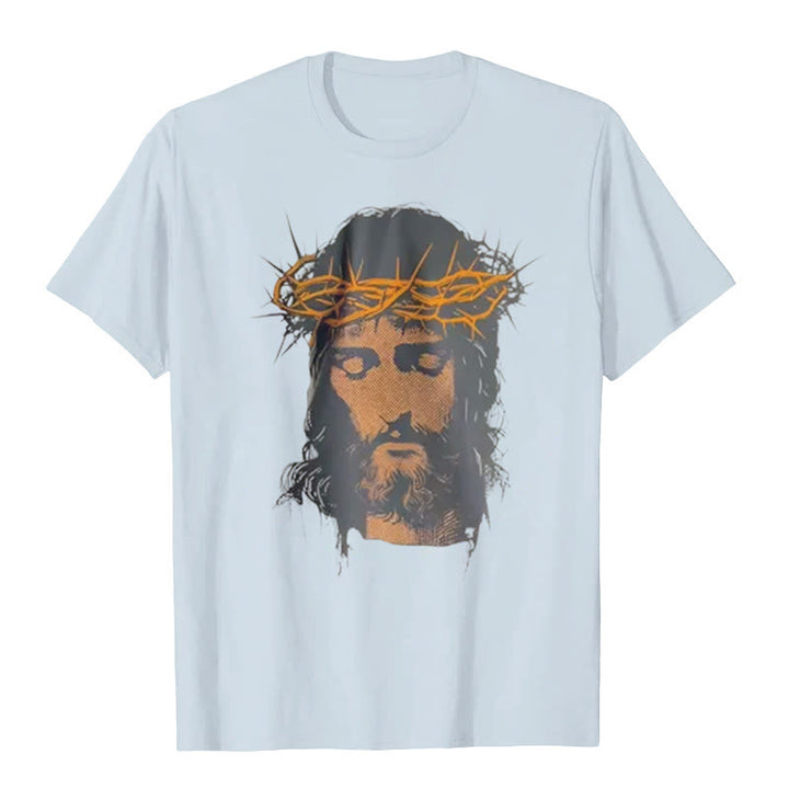 Christianartworkshop Grafik-T-Shirt mit Jesusgesicht und Dornenkrone