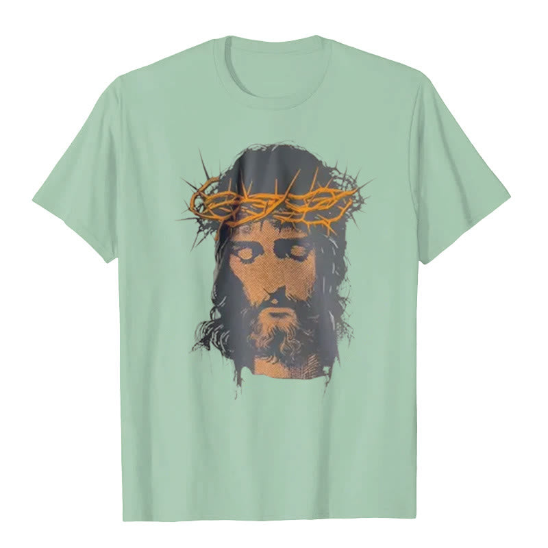 Christianartworkshop Grafik-T-Shirt mit Jesusgesicht und Dornenkrone