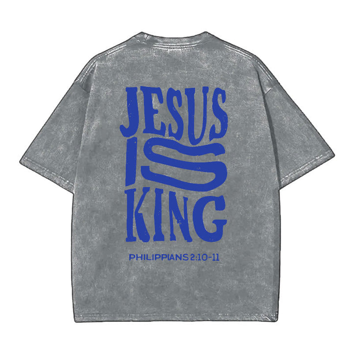 Christianartworkshop Grafik-T-Shirt „Jesus ist König“