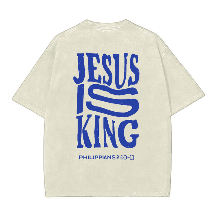 Christianartworkshop Grafik-T-Shirt „Jesus ist König“ - Beige - 5XL - image 0