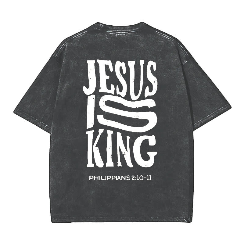 Christianartworkshop Grafik-T-Shirt „Jesus ist König“ - Schwarz - 5XL - image 2