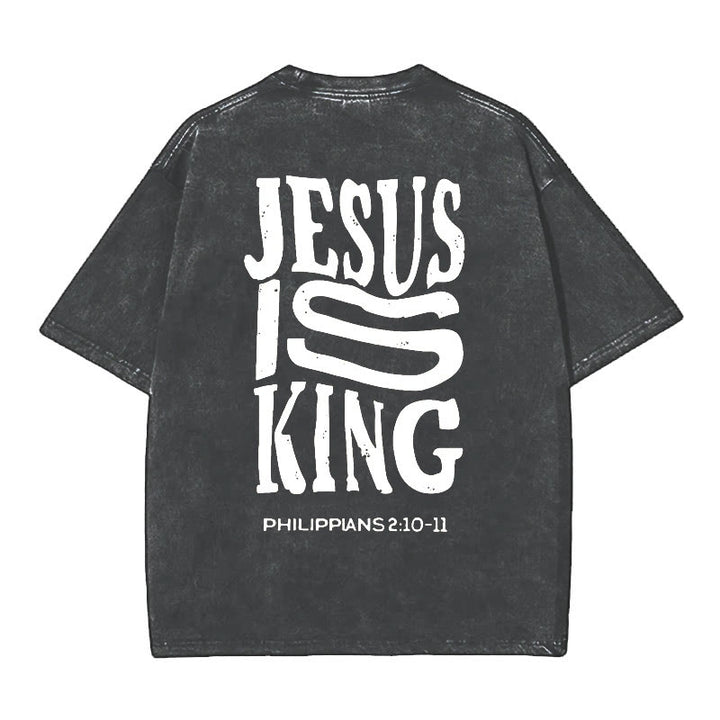 Christianartworkshop Grafik-T-Shirt „Jesus ist König“ - Schwarz - 5XL - image 2