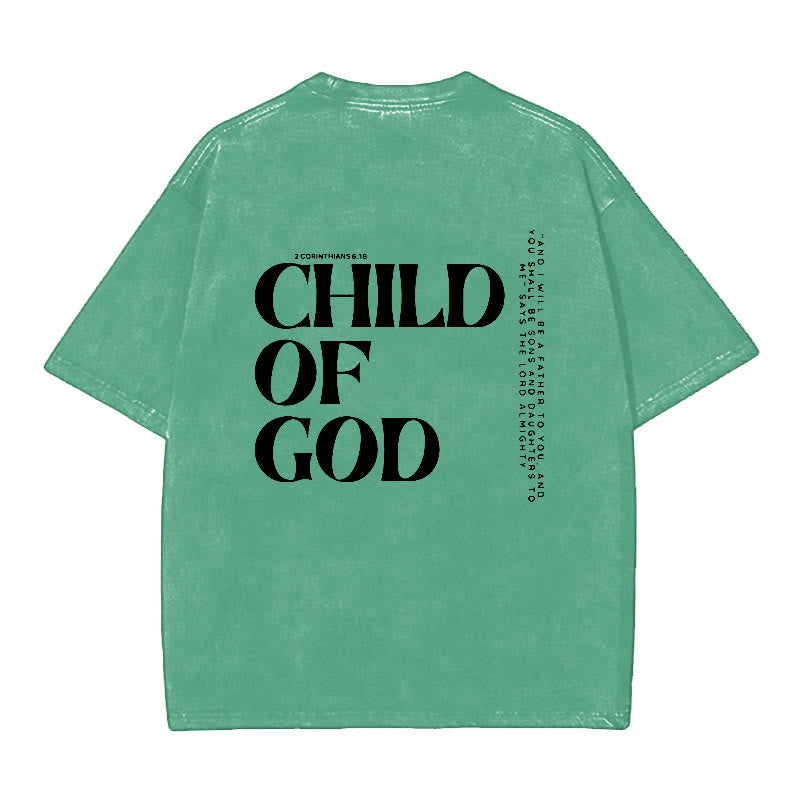 Christianartworkshop Kind Gottes Grafik T-Shirt - Grün - 5XL - image 12