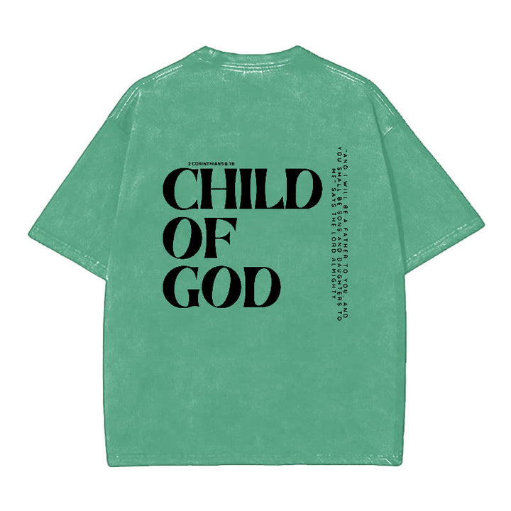Christianartworkshop Kind Gottes Grafik T-Shirt - Grün - 5XL - image 12