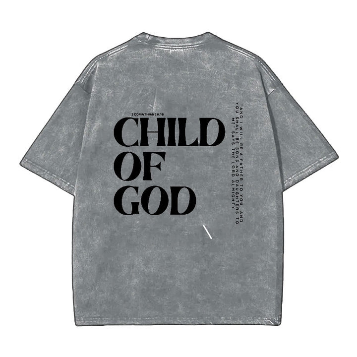 Christianartworkshop Kind Gottes Grafik T-Shirt - Grau - 5XL - image 4