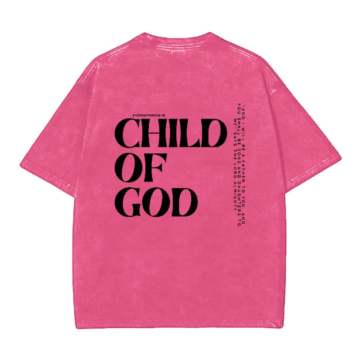 Christianartworkshop Kind Gottes Grafik T-Shirt - Rosa - 5XL - image 10