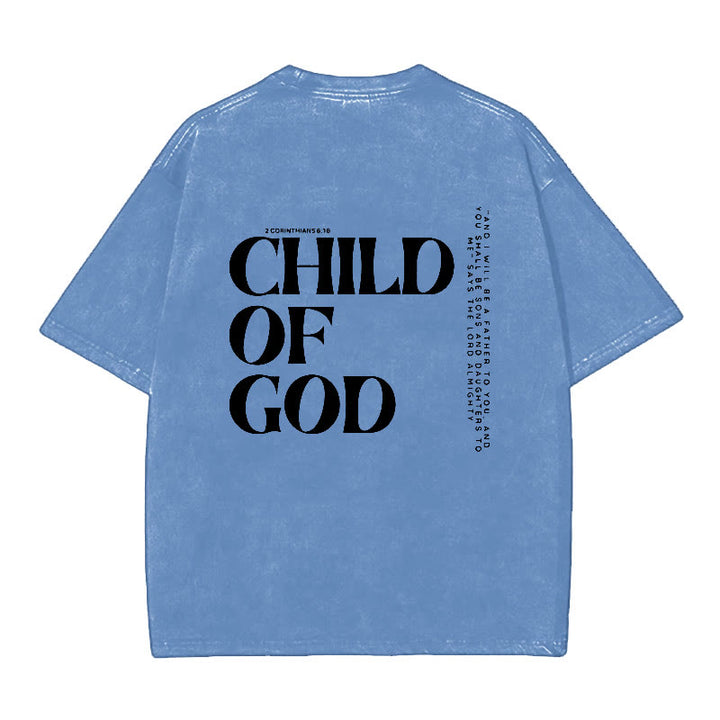 Christianartworkshop Kind Gottes Grafik T-Shirt - Blau - 5XL - image 8
