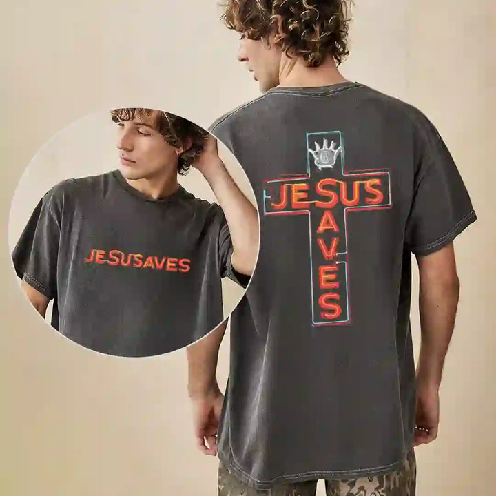 Christianartworkshop Grafik-T-Shirt „Jesus rettet das Kreuz“ - image 5